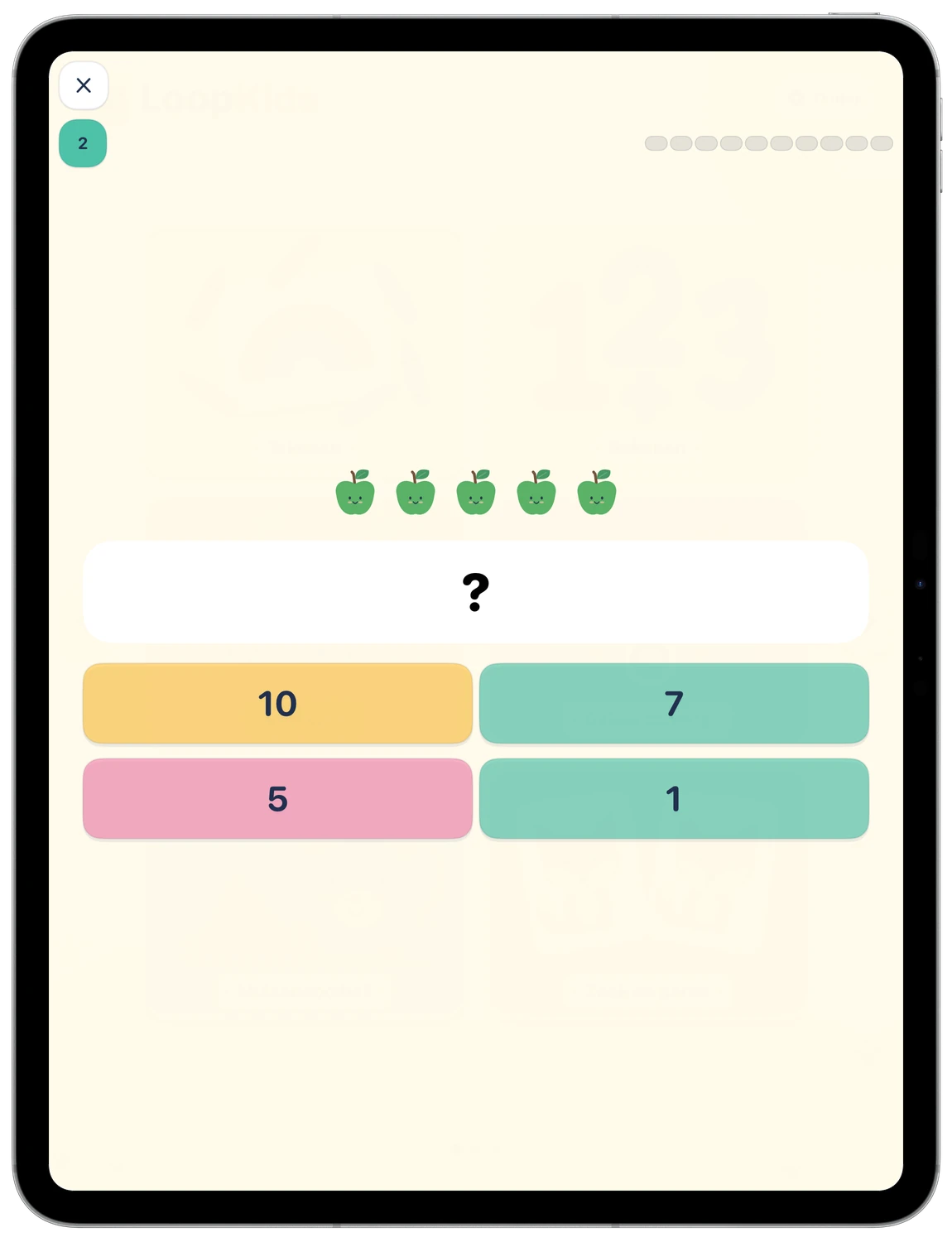 Maths on iPad: count and choose the answer