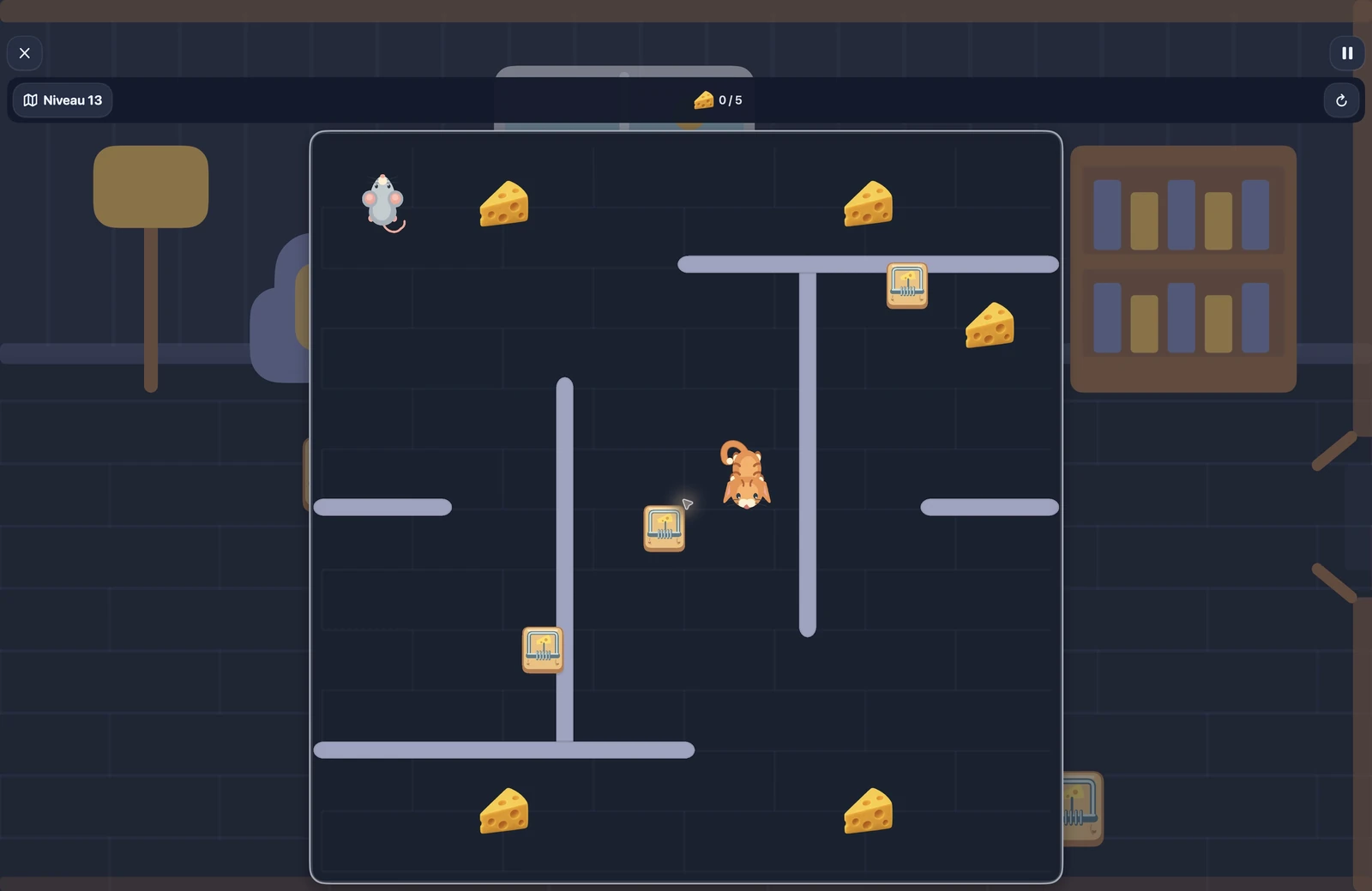 Mouse Maze on MacBook: find your way to the cheese
