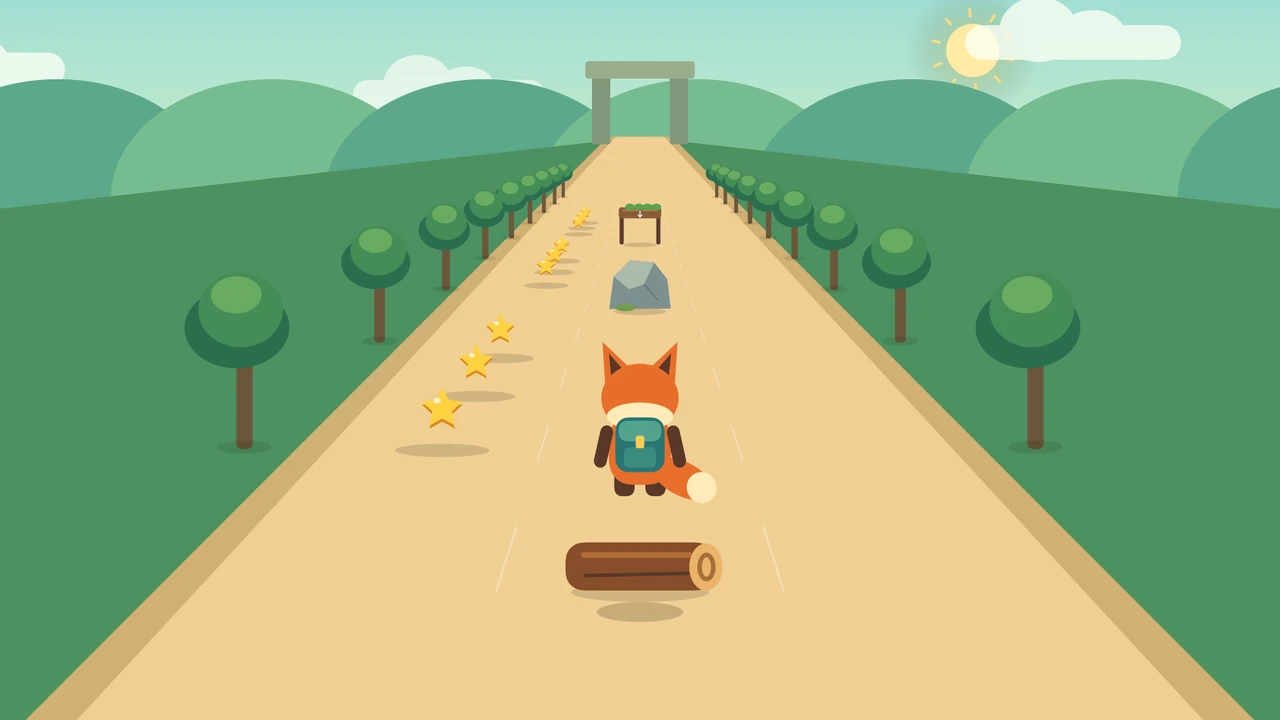 Star Sprint: jump over logs and dodge obstacles